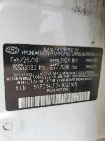 2017 HYUNDAI ELANTRA SE  
