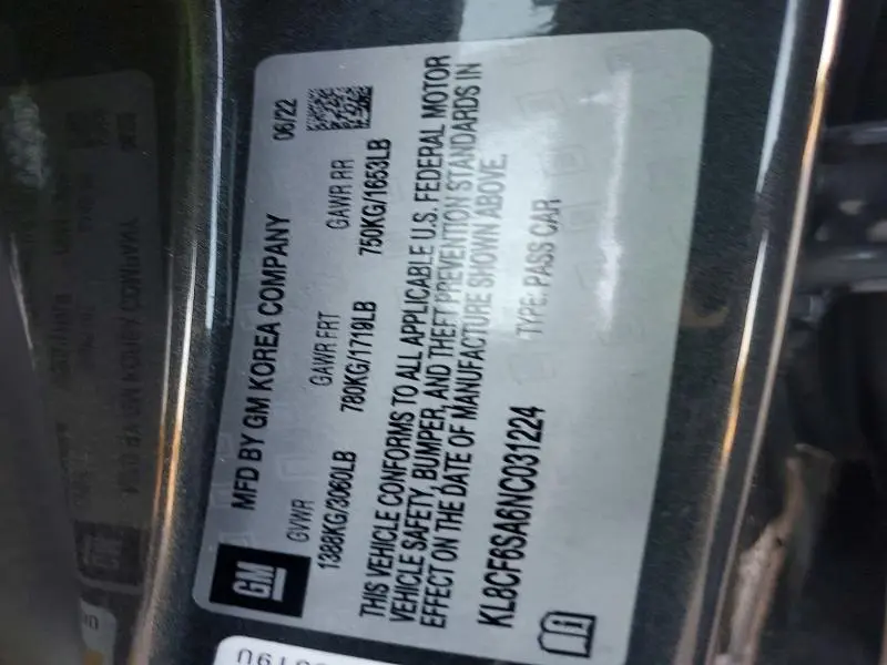 2022 CHEVROLET SPARK 2LT  