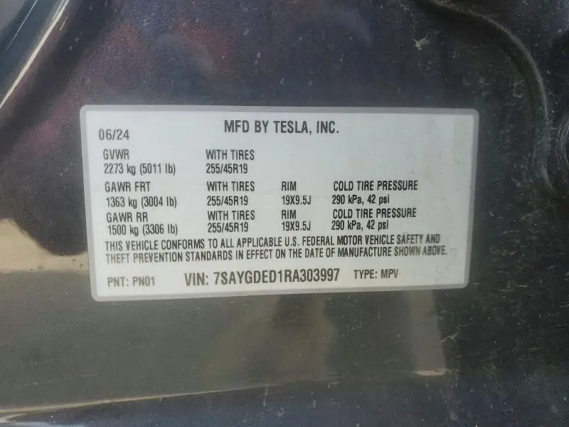 2024 TESLA MODEL Y   