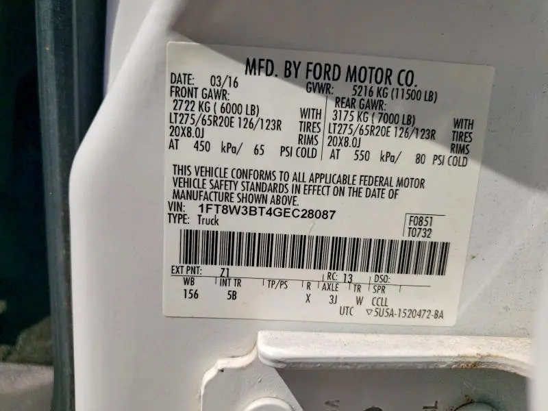 2016 FORD F350 SUPER DUTY  