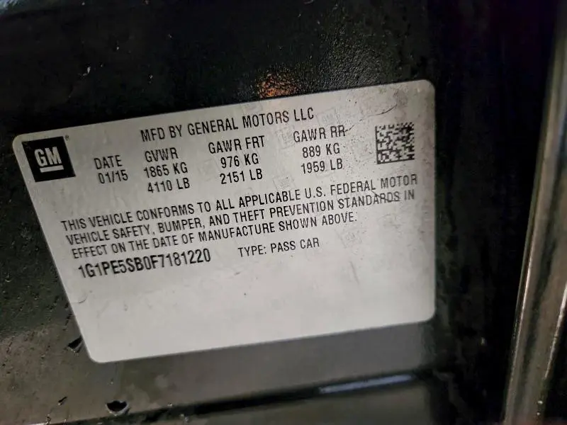 2015 CHEVROLET CRUZE LT  