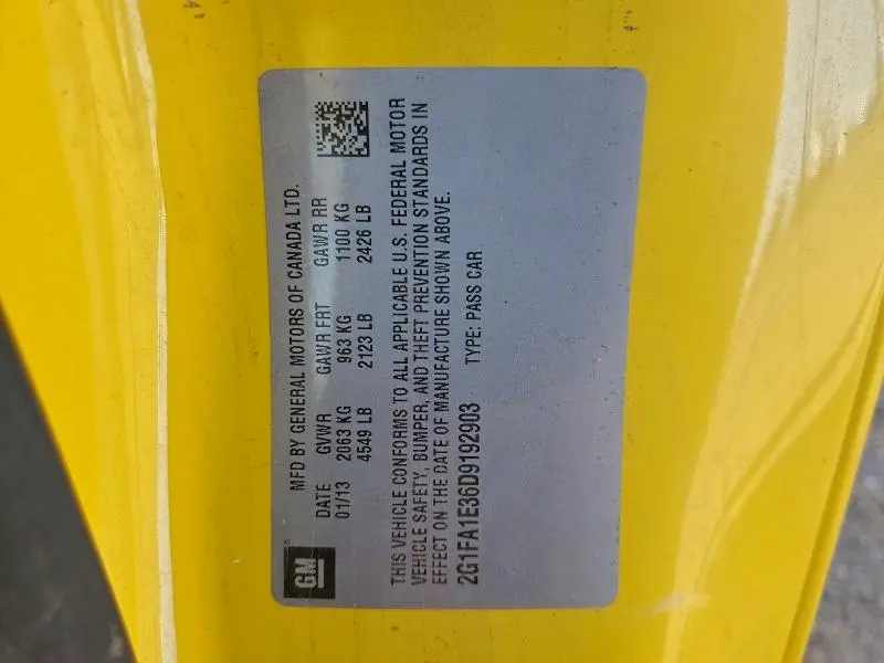 2013 CHEVROLET CAMARO LS  