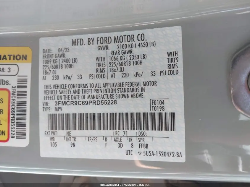 2023 FORD BRONCO SPORT OUTER BANKS