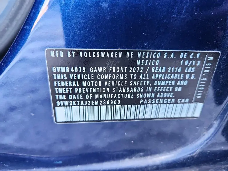 2014 VOLKSWAGEN JETTA BASE  