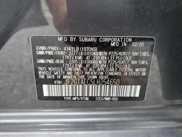 2020 SUBARU CROSSTREK PREMIUM