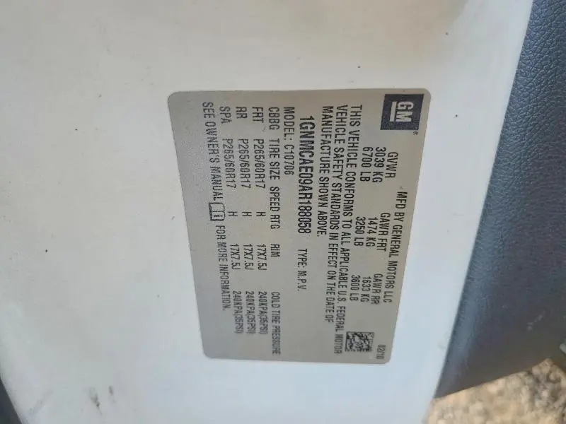 2010 CHEVROLET TAHOE C1500 LS  