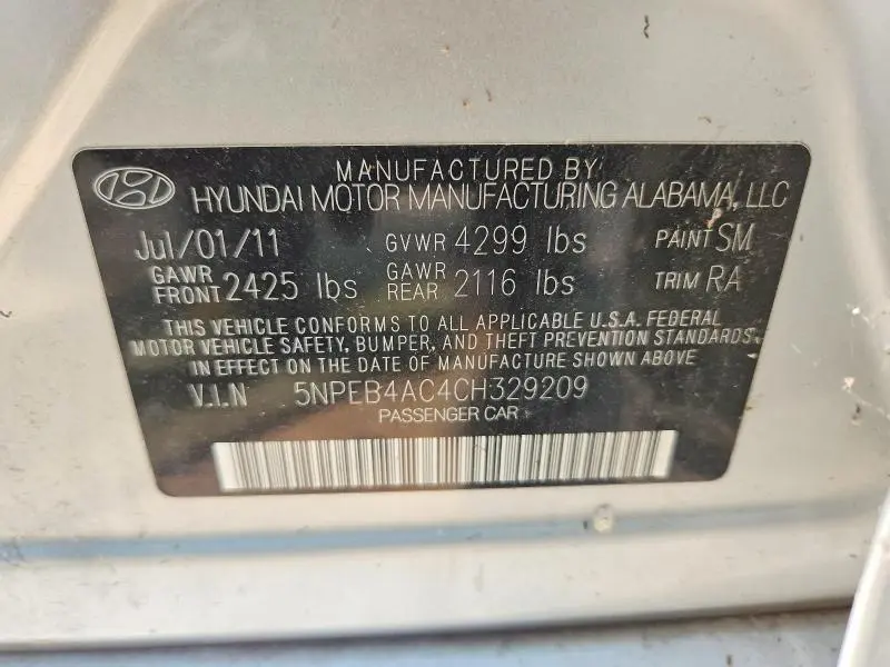 2012 HYUNDAI SONATA GLS  