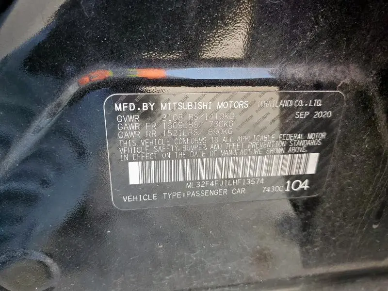 2020 MITSUBISHI MIRAGE G4 SE  