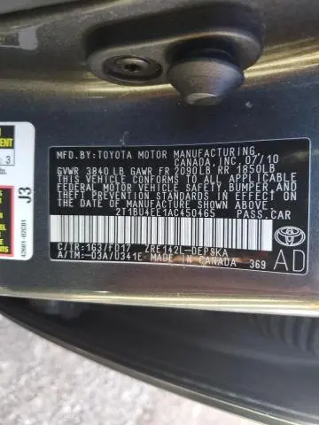 2010 TOYOTA COROLLA BASE  