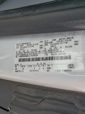 2018 FORD TRANSIT T-350  