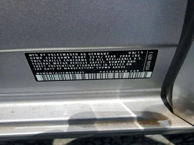 2014 VOLKSWAGEN GOLF   