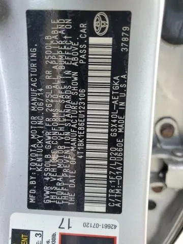 2014 TOYOTA AVALON BASE