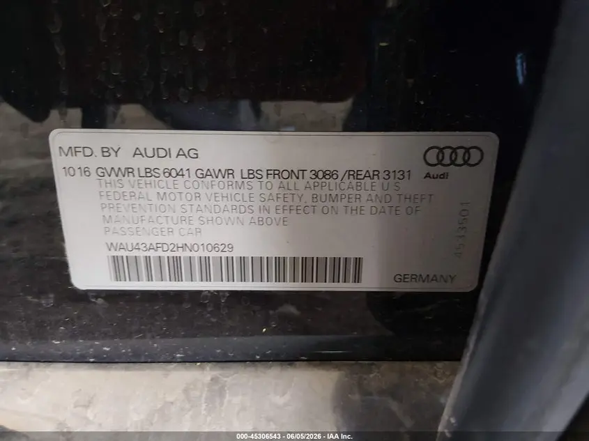 2017 AUDI A8 L SPORT