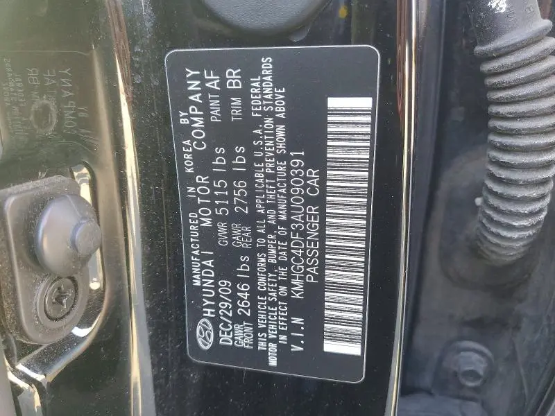 2010 HYUNDAI GENESIS 4.6L  