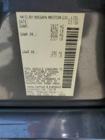 2016 NISSAN ALTIMA 2.5  