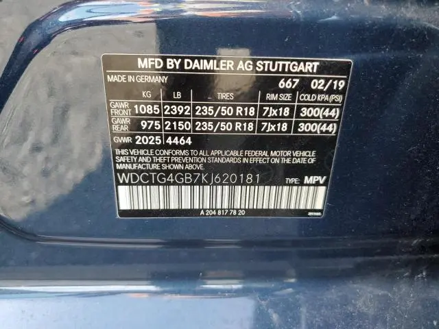 2019 MERCEDES-BENZ GLA 250 4MATIC  