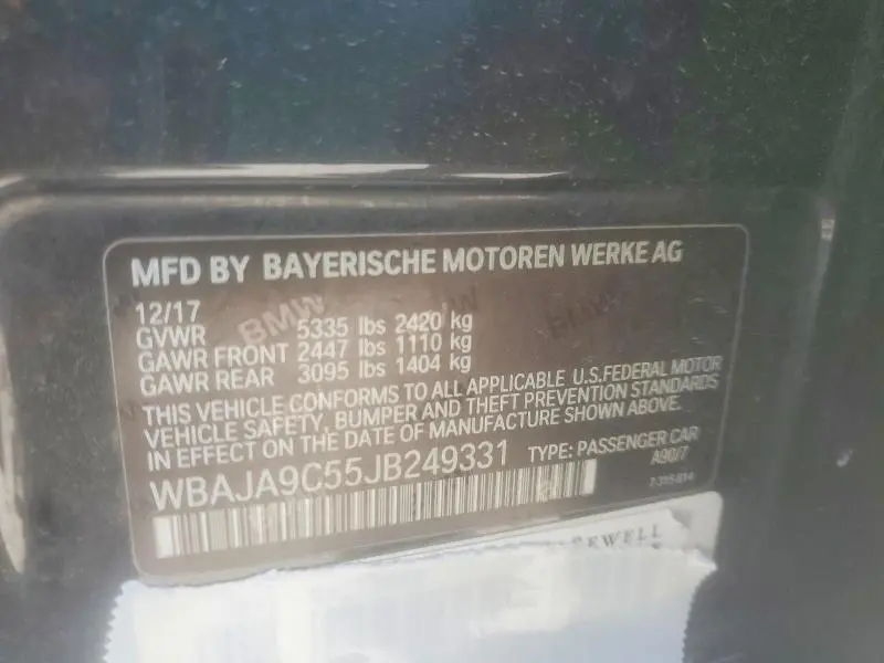 2018 BMW 530E   