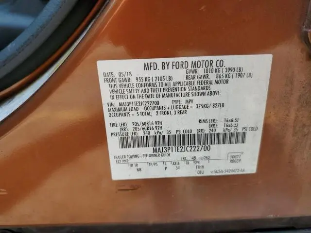 2018 FORD ECOSPORT SE  