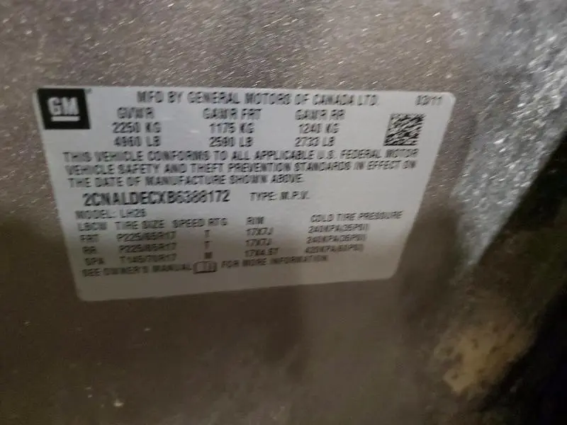 2011 CHEVROLET EQUINOX LT  