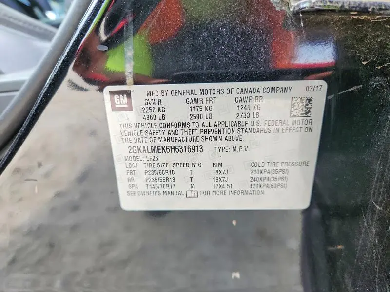 2017 GMC TERRAIN SLE  