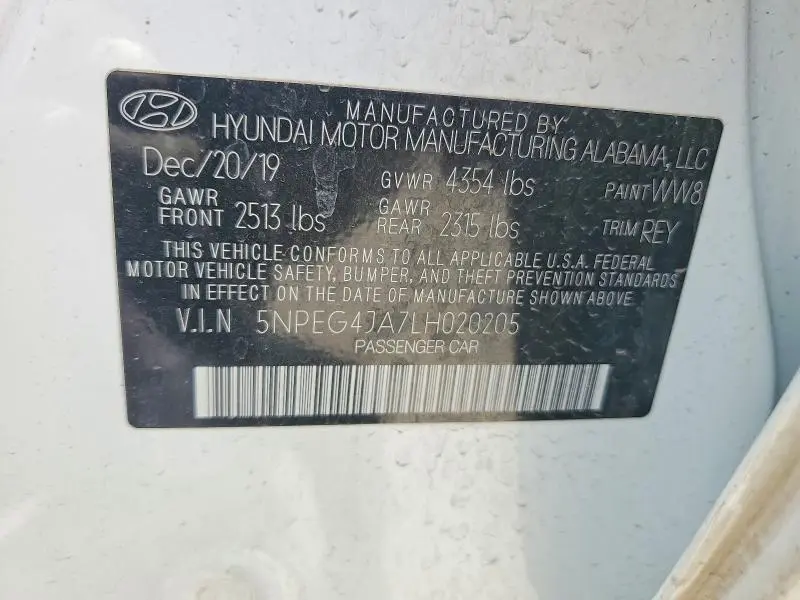 2020 HYUNDAI SONATA SE  