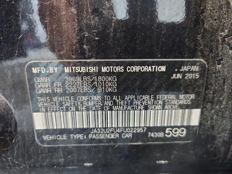 2015 MITSUBISHI LANCER ES  
