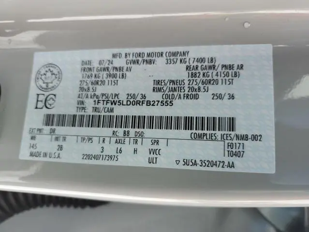 2024 FORD F150 LARIAT  