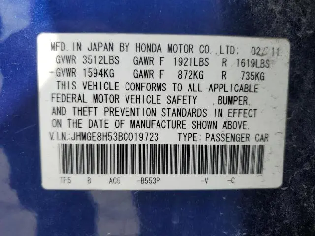 2011 HONDA FIT SPORT