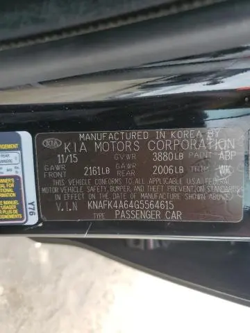 2016 KIA FORTE LX  