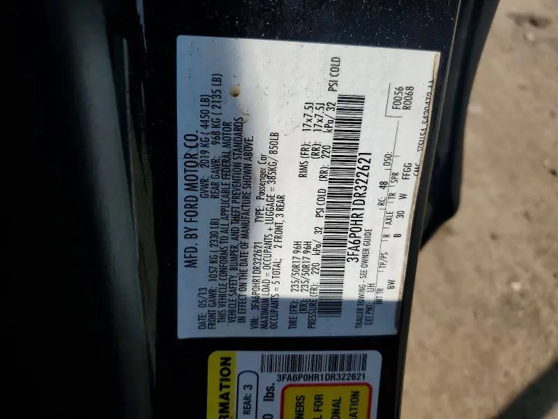 2013 FORD FUSION SE  