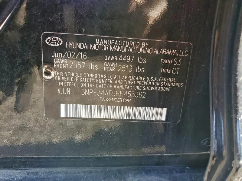 2017 HYUNDAI SONATA SPORT  