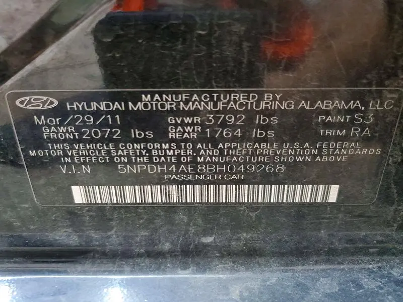 2011 HYUNDAI ELANTRA LIMITED  