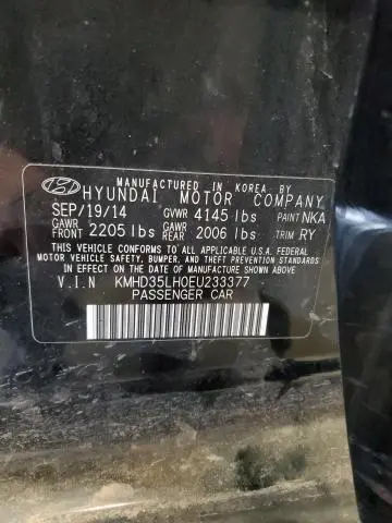 2014 HYUNDAI ELANTRA GT   