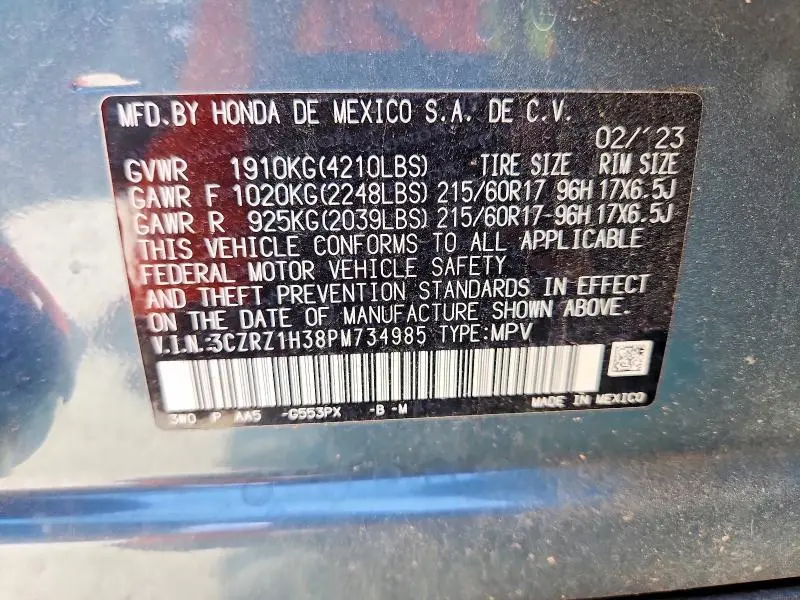 2023 HONDA HR-V LX  
