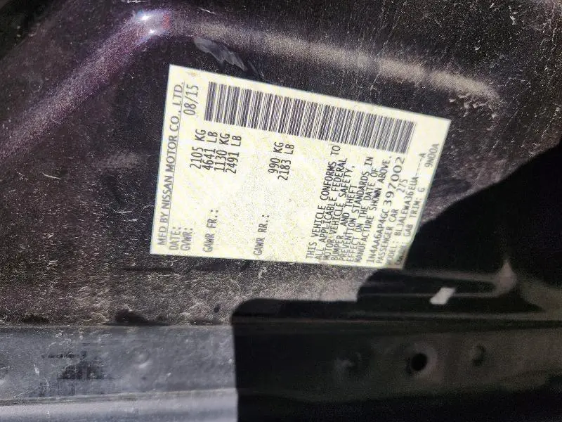 2016 NISSAN MAXIMA 3.5 SL  