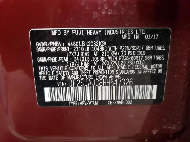 2017 SUBARU FORESTER 2.5I LIMITED  