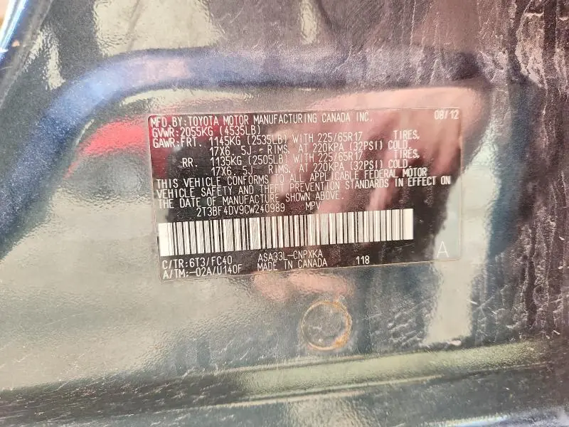 2012 TOYOTA RAV4 BASE  