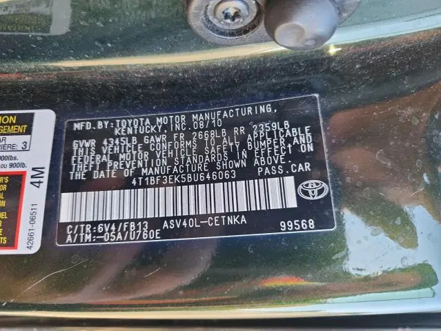 2011 TOYOTA CAMRY LE  
