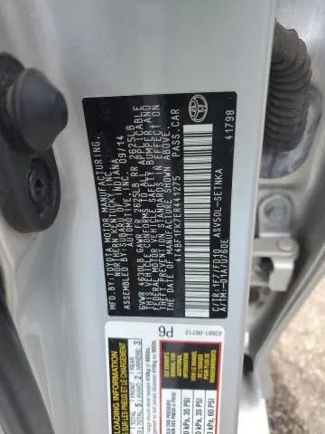 2014 TOYOTA CAMRY L  