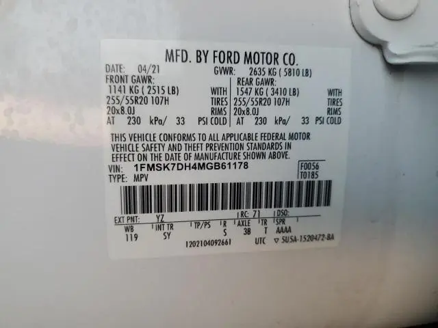 2021 FORD EXPLORER XLT  