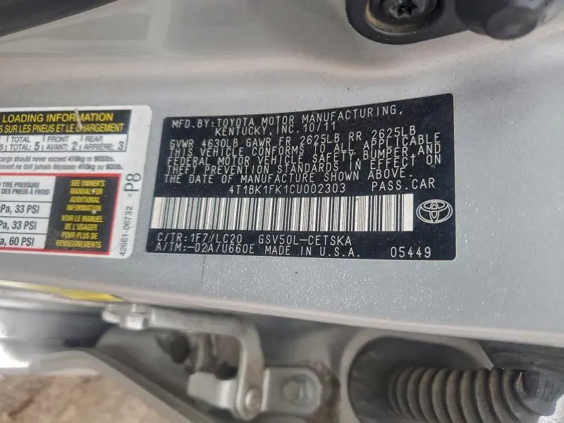 2012 TOYOTA CAMRY SE  