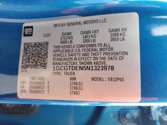 2022 CHEVROLET COLORADO Z71  