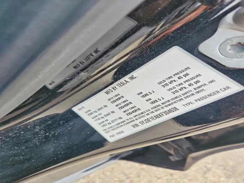 2019 TESLA MODEL 3   