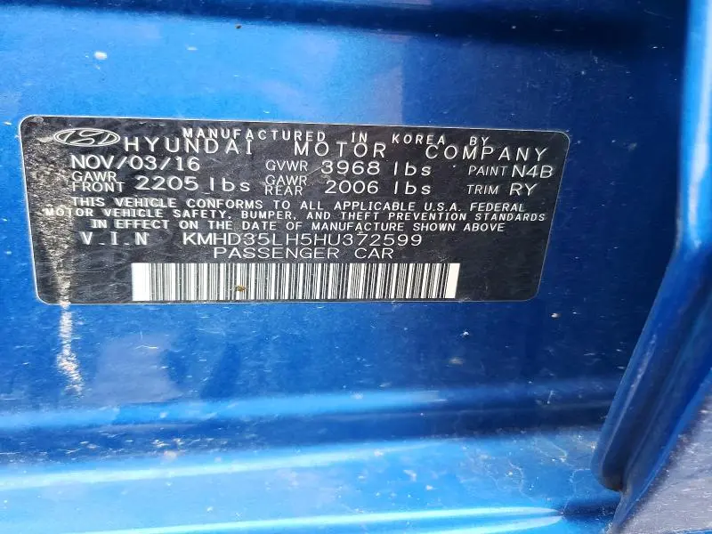 2017 HYUNDAI ELANTRA GT BASE  