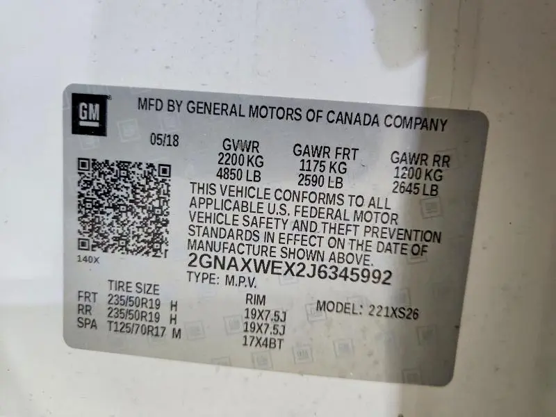 2018 CHEVROLET EQUINOX PREMIER  