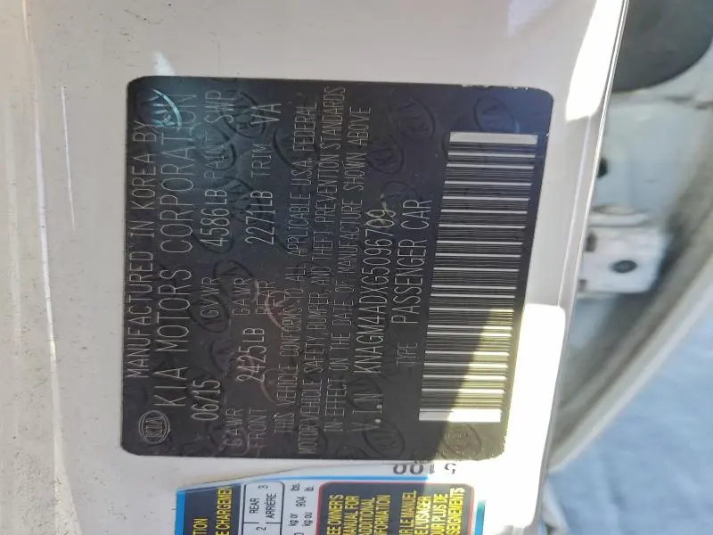 2016 KIA OPTIMA HYBRID  