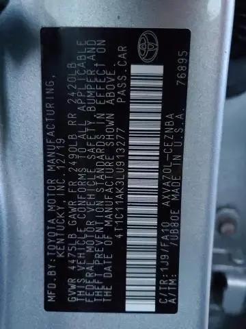 2020 TOYOTA CAMRY LE  