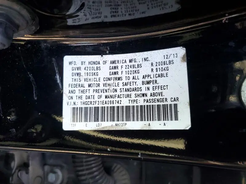 2014 HONDA ACCORD LX  