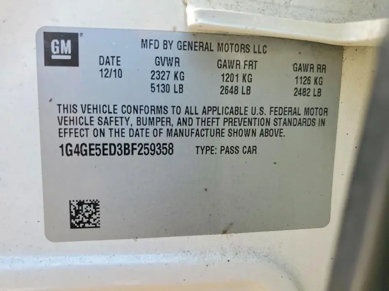 2011 BUICK LACROSSE CXS  