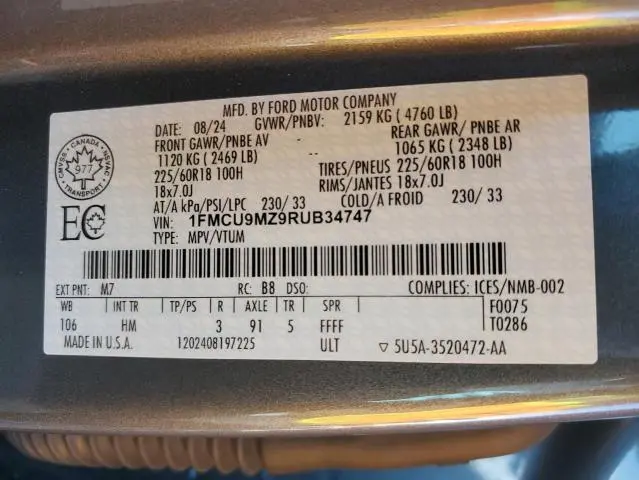 2024 FORD ESCAPE ST LINE  